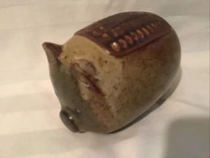 Art Pottery Stoneware Speckled Piggy Bank Money Saver No Stopper Vintage Deco - Picture 1 of 6