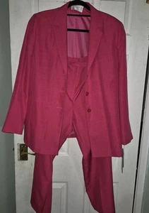 Womans VIP Trouser Suit In Deep pink Label Is 18 Check Measurements - Picture 1 of 5