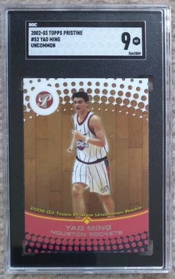 2002 Topps Pristine Uncommon #52 Yao Ming RC /1499 SGC 9 Houston Rockets - Imagem 1 de 2