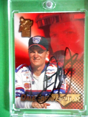 Dale Earnhardt Jr signed 1998 Press Pass VIP AC DELCO Busch Nascar Card #28 COA - Image 1 of 4
