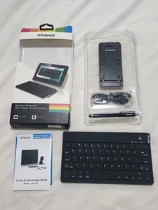 Polaroid Wireless Keyboard w/ Tablet Stand & Stylus Silicone Bluetooth PAC320–6 - Picture 1 of 5