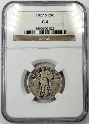 1927 S Standing Liberty Quarter NGC G-4 - Image 1 of 4