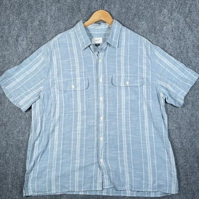 American Eagle Shirt Mens XL Button Down Blue Striped Short Sleeve NWT #AB442 - Image 1 of 4