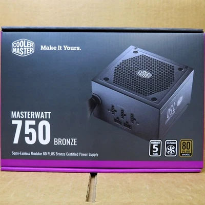 New Cooler Master Masterwatt 750 (750W) 80 Plus Bronze Certified Power Supplies - Image 1 of 4