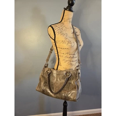 Frye Melissa Bolso de Cuero Bandolera Mediano Monedero Gris Bolso de Mano Western Foto 1 de 4