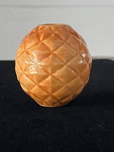 Vintage 70er Jahre glasierter Kürbis orange große Keramik Makramee Perlen Handarbeit - Bild 1 von 9