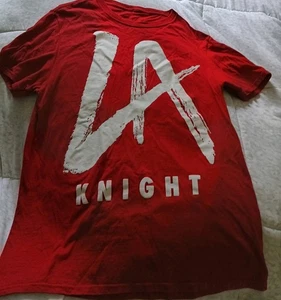 WWE Authentic LA Knight Red Short Sleeve Tshirt Size Medium - Picture 1 of 2