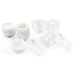 Mini Appetizer Set Clear and White (72 ct) - Picture 1 of 1