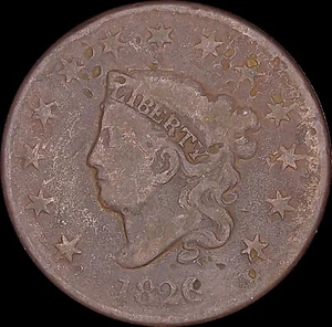1826 1C Matron Head Large Cent Ungraded Circulated BN - Picture 1 of 2