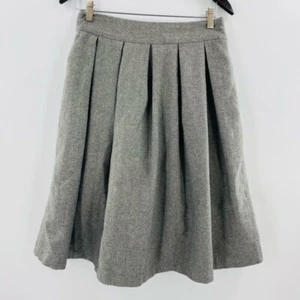 Comme Toi Womens Pleated Skirt Gray Heathered Knee Length Lined Pocket M - Picture 1 of 5
