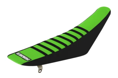 Cubierta de asiento Kawasaki KX 85 100 2014-2024 de Enjoy MFG negro verde negro costillas #83 Foto 1 de 4
