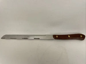 Vintage Hoffritz Double Edge Kitchen Knife 8.5” Blade Wooden Handle Germany 122 - Picture 1 of 16