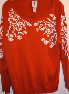 Rain + Rose XL Sweater, Spice Color with White Embroidery NWT - Picture 1 of 4