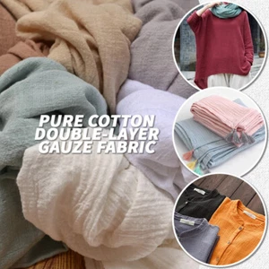 Cotton Double Crepe Texture Fabric Shirt Dress Pajamas Yarn Cloth DIY Soft Thin - Picture 1 of 36