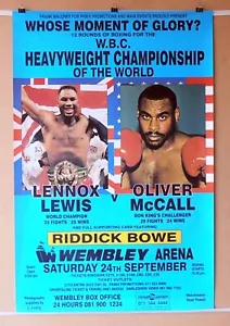 LENNOX LEWIS vs. OLIVER McCALL (1) : Original Onsite Boxing Fight Poster (SHOP) - Picture 1 of 10