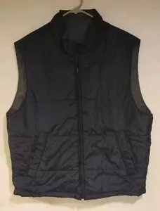 Trader Bay Men's reversible Puffer style Vest in Navy Blue & Gray Size Large - Picture 1 of 5