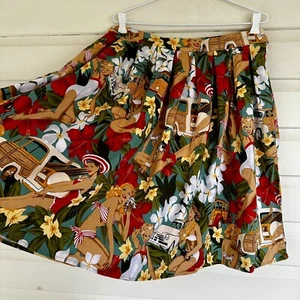 Grace Karin Woman’s Skirt Size XL Waist 85cm Bikini Car Print Rockabilly - Picture 1 of 21
