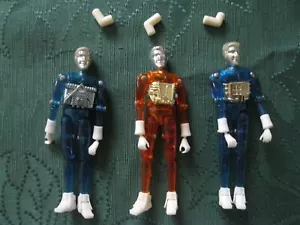 3 Vintage Mego Micronauts Time Traveler figures 2 Blue , 1 Orange + 3 connectors - Picture 1 of 6