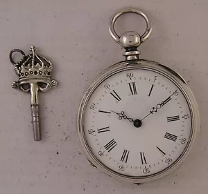 Amazing 150-Years-Old Cylindre 1870's Silver Pocket Watch Perfect Fully Serviced - Picture 1 of 3