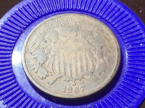 #3 1867 Two Cent Piece with free shipping Cover