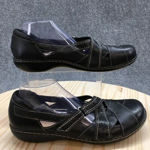 Clarks Shoes Womens 12 M Ashland Spin Q May Jane Black Leather Low 26065649 - Picture 1 of 16