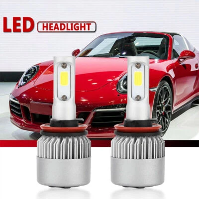 H11 LED Lamp Bulbs Kit High Low Beam Fog Light 55W 6000K 8000LM Cool White - Image 1 of 4