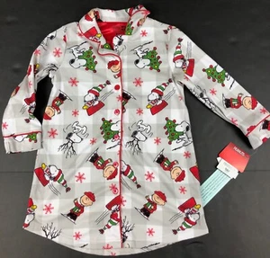 AME Peanuts Snoopy Charlie Brown Christmas Holiday Nightgown Girls NWT - Picture 1 of 3