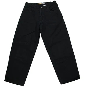 Vintage Levis SilverTab Jeans Men 34x30 Black Wide Loose Baggy Twill Wide Leg - Picture 1 of 16