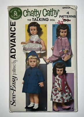 Vintage CHATTY CATHY Advance Sew-Easy 4 Patterns Group G (UNCUT) Factory Folded - Image 1 of 4