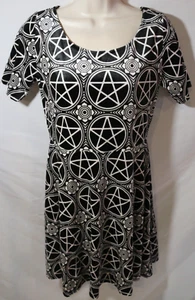 Women's Killstar Pentagram Velvet Skater Dress Size Large NWT - Bild 1 von 5