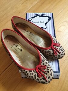 Leopard print French Sole 'India' ballerina pumps 38/39 with box, lightly worn