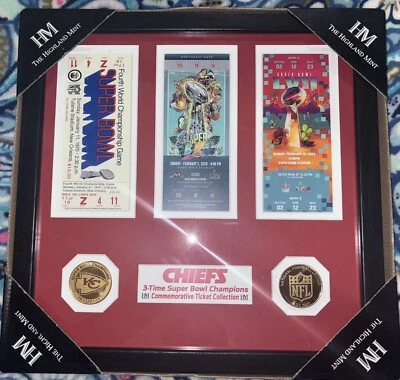 Moneda y marco de boleto de celebración de campeones de Kansas City Chiefs SB LVII Foto 1 de 2