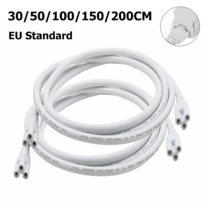 30-200CM T5 T8 LED Connector Cable EU Standard Dual Head Lamp Power Cord Wire - Picture 1 of 11
