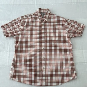 Eddie Bauer Herren Large Hemd rot weiß grau kariert Classic Fit Button Down kurz - Bild 1 von 6