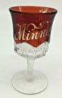 Ruby Red Flash Glass Souvenir Stem Cordial Mini Goblet Liqueur Minnie Allen 1902