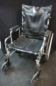 Medline Excel Reclining Wheelchair / Black Vinyl / Used / Great Condition - Picture 1 of 9
