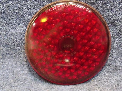 Lente de vidrio rojo Yankee 256 Reflex 3 1/4" de colección ~ camión/remolque  Foto 1 de 4