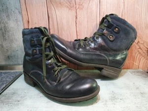 Josef Seibel Sandra 43 Damen Schnür + RV Stiefel Stiefelette Leder-Mix grün gef. - Bild 1 von 10