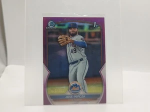 Jose Peroza 2023 Bowman Chrome Fuchsia Refractor /199 #BCP149 Mets - Bild 1 von 3