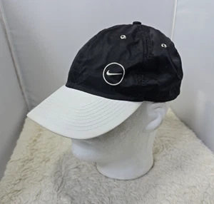 Vintage Y2K Nike Clima Fit Strapback Hat Cap Black Running Tennis Cycling Golf - Picture 1 of 12