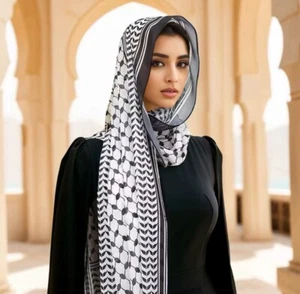 Trendy Keffiyeh Print Chiffon for Muslim Ladies Hijab - Picture 1 of 6