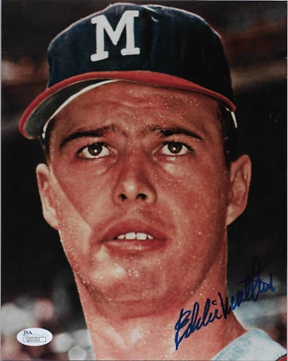 Eddie Mathews, Milwaukee Braves, HOF—Autographed 8x10—JSA Authentication - Image 1 of 2