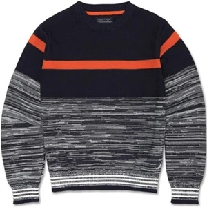 Small 4 Little Boy's Nautica Striped Sweater Sport Navy - Picture 1 of 1