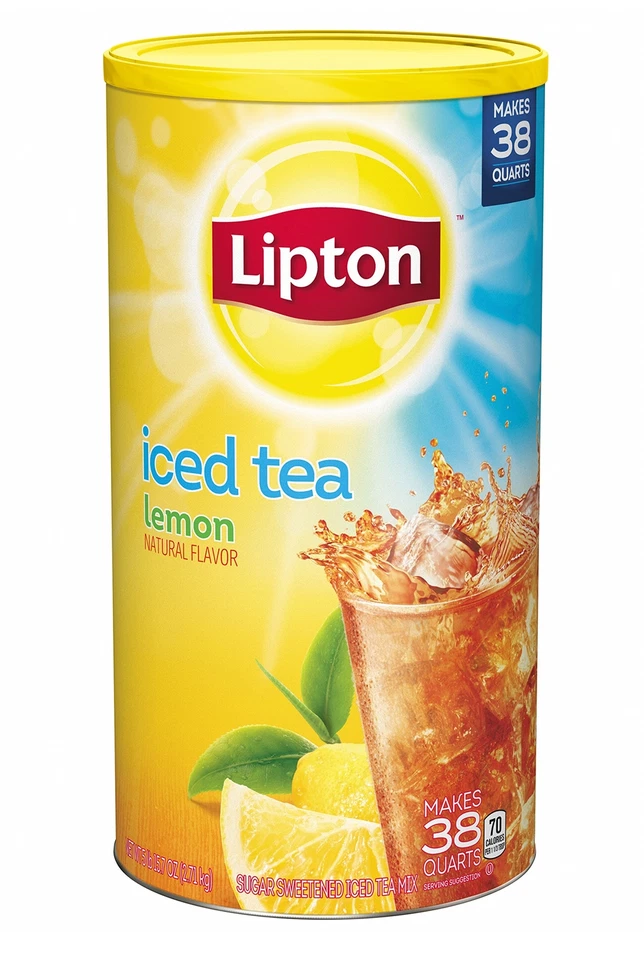 Lipton Iced Tea Lemon Natural Flavor Mix 4.7oz Sweetened Pitcher 2x Packet