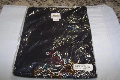Nuevo en Paquete Colecciones Etc Unisex Camiseta SANTA The Man Talla XXL Negra -Santa en Motocicleta Foto 1 de 4