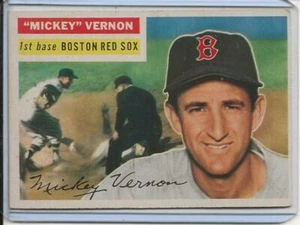 1956 Topps Baseball Card "Mickey" Vernon 1st Base Boston Red Sox G/B NR MT # 228 - Picture 1 of 2
