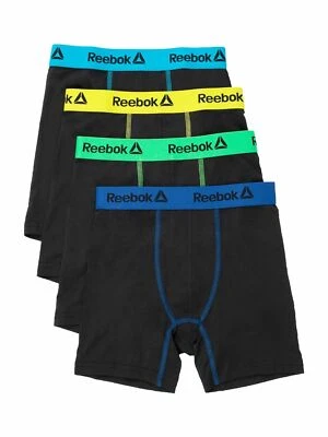 REEBOK Boys SMALL (6-7) 4 Pack Cool & Dry Boxer Briefs Stretch NEW - Image 1 of 4