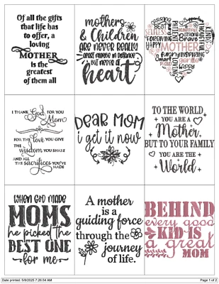 CITAS DEL DÍA DE LA MADRE DISEÑOS DE MÁQUINA DE BORDAR PES JEF HUS EXP DST USB Foto 1 de 4