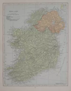 Original 1930 Map IRISH FREE STATE & NORTHERN IRELAND Railroads Steamship Routes - Picture 1 of 11
