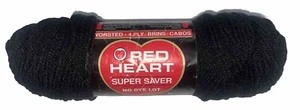 Red Heart Super Saver Yarn. Black #0312 Worsted 4-Ply No Dye Lot Weight: 3.3 oz. - Picture 1 of 10
